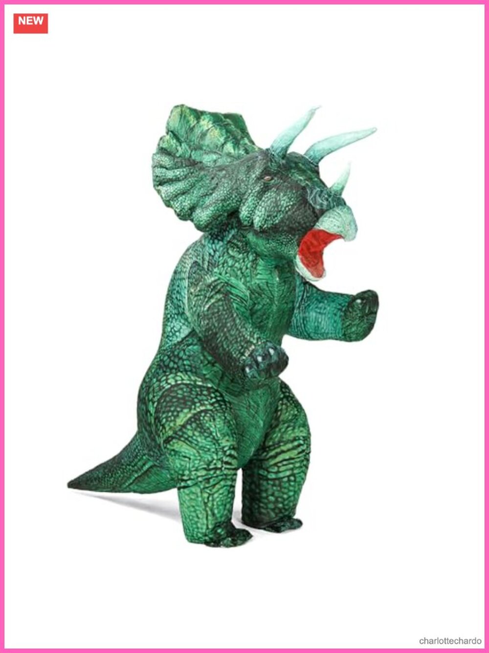 Inflatable Dinosaur Costume Blow Up Triceratops Adult Fancy Dino Onesie